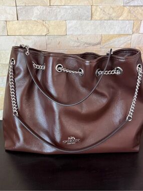 New‼️Coach Evelyn Shoulder Bag CCZ79 crinkle leather/Silver/Maple